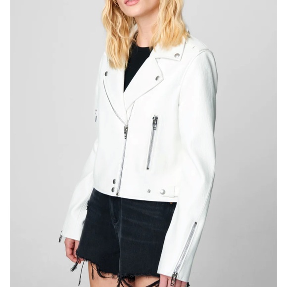 NWT - Blank NYC Faux Leather Moto Jacket - size Small - ice breaker (white) - Picture 4 of 10